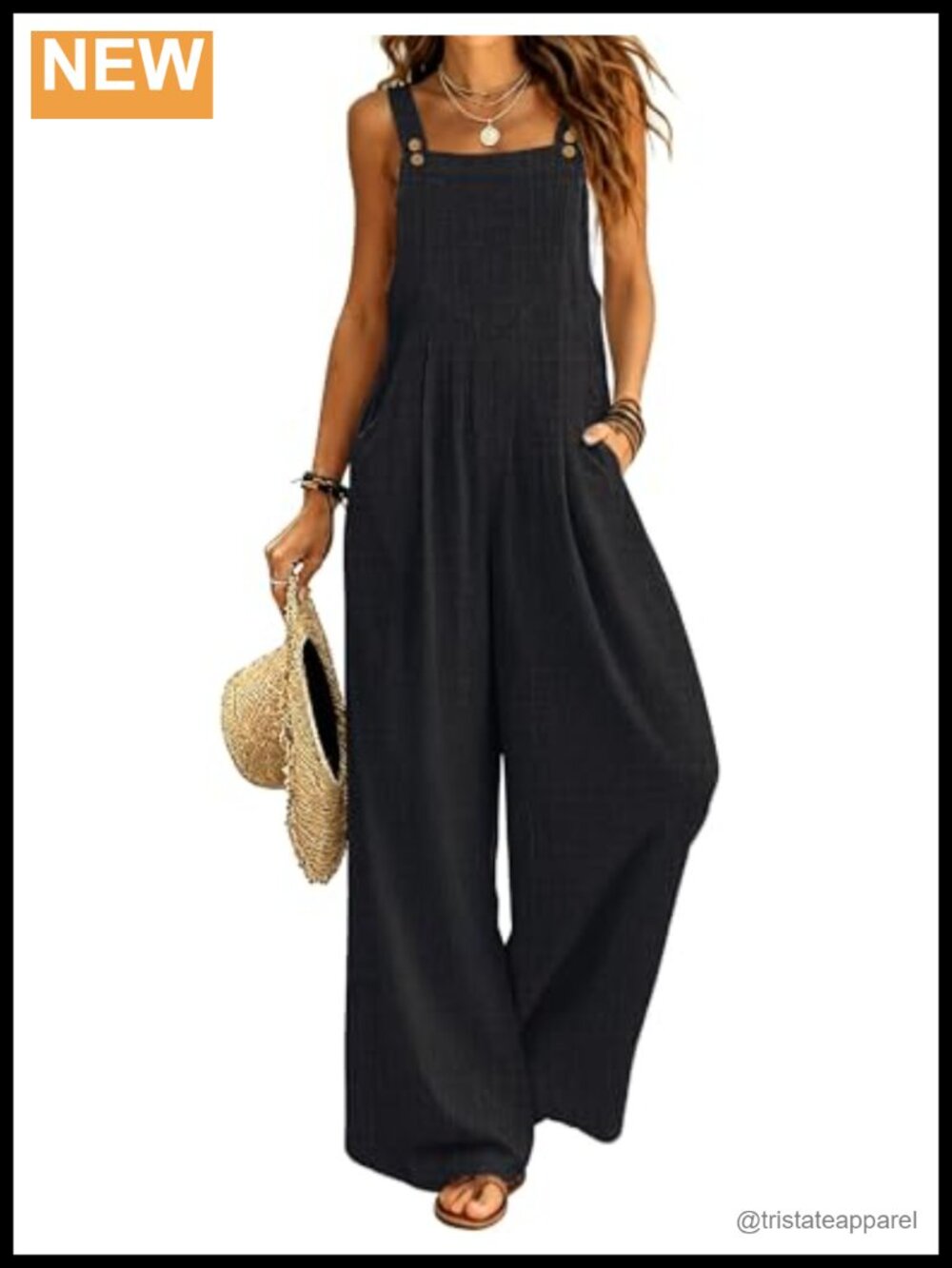 Ekouaer Women's Loose Overalls Jumpsuit Wide Leg Summer Casual
